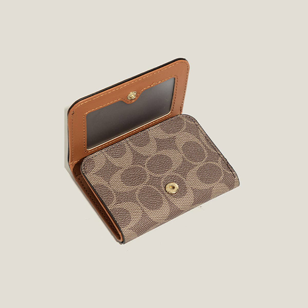New Vintage Geometric Letter Mini 3-Fold Wallet_Cwab06269