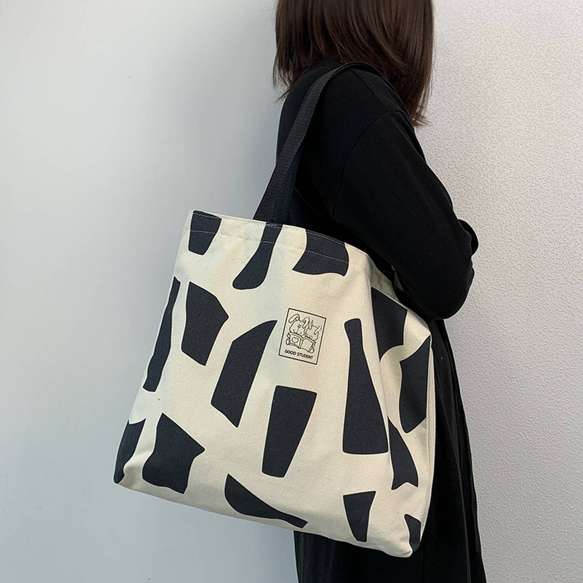 Tote Bags Canvas With Color Block Stitching_Cwab2041