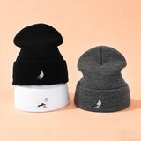 Dove Embroidered Acrylic Knit Beanie Unisex_Cwah04637