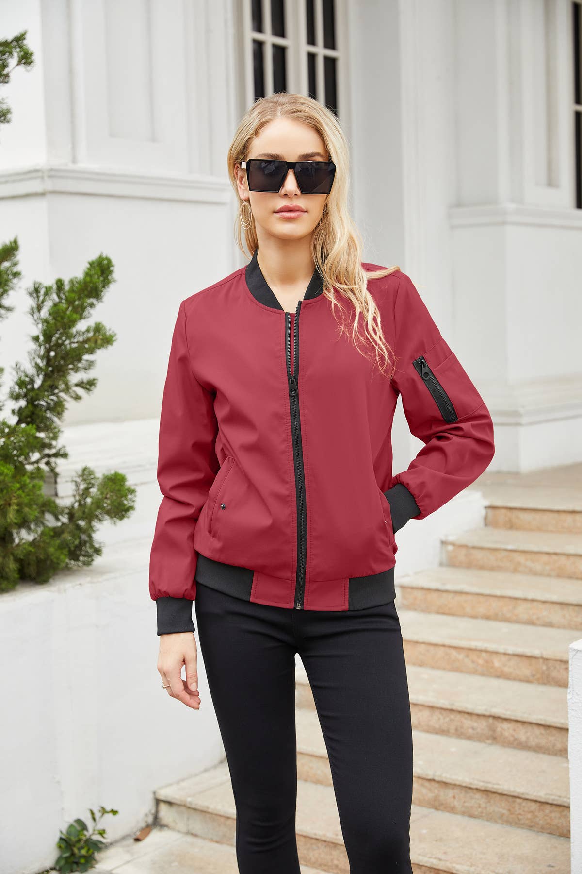 Womens Thin Stand-Up Collar Baseball Uniform