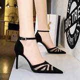 POINTED TOE MESH HOLLOW HIGH HEELS_CWSHH0096