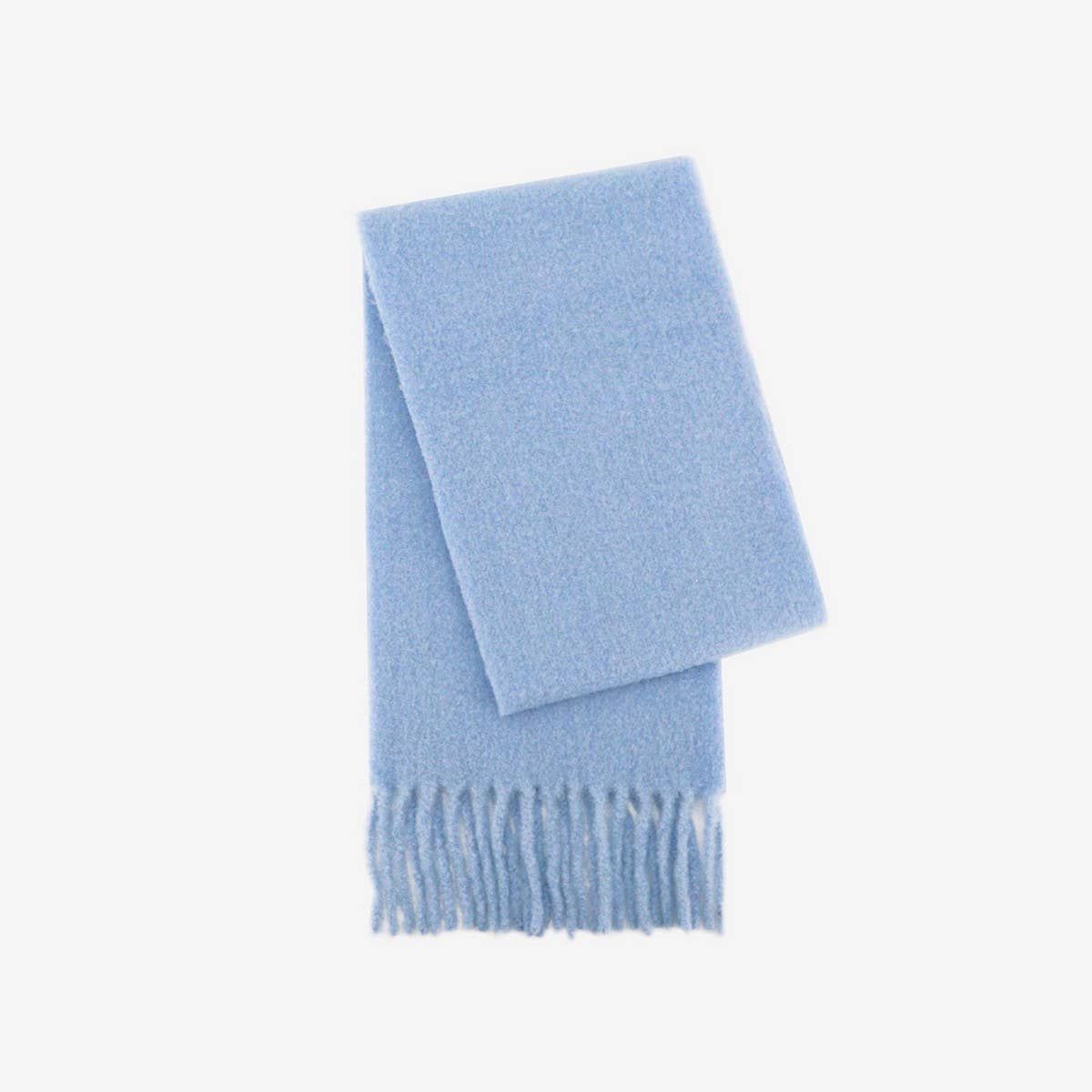 ICELAND BLUE WOOL SCARF LONG WINTER TASSEL WRAP_CWASC1097