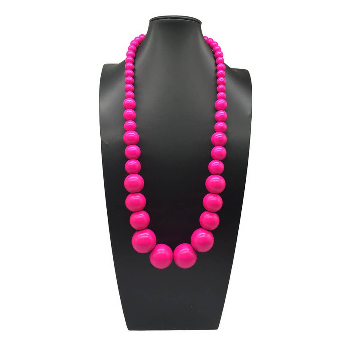 COLORFUL WOODEN LARGE ROUND BEAD LONG NECKLACE_CWMM4562