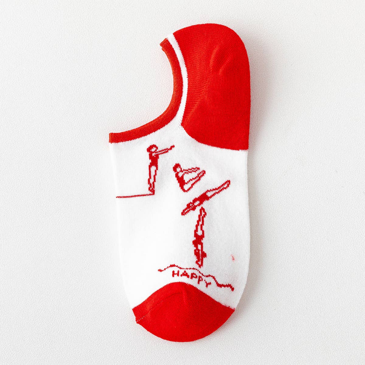 Women Printed Cute Invisible Shallow Boat Socks_Cwms0668