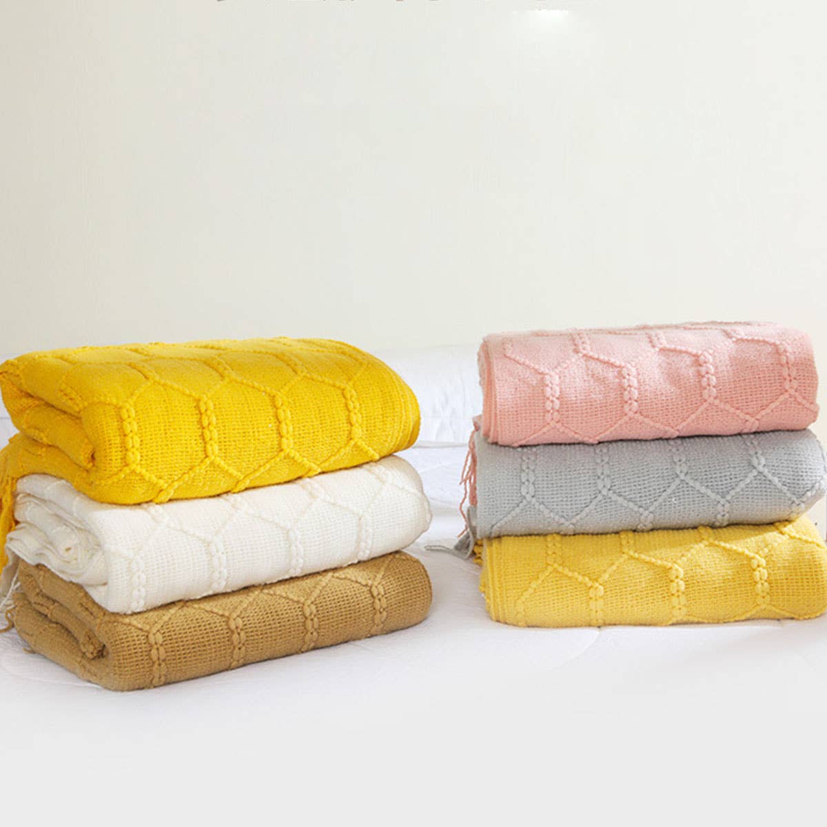 KNITTED SIMPLE THIN TASSEL SOFA BLANKET_CWMM0223