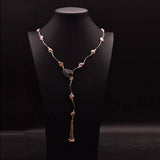 LONG BRAIDED FRESHWATER PEARL SWEATER NECKLACE_CWAJE3887