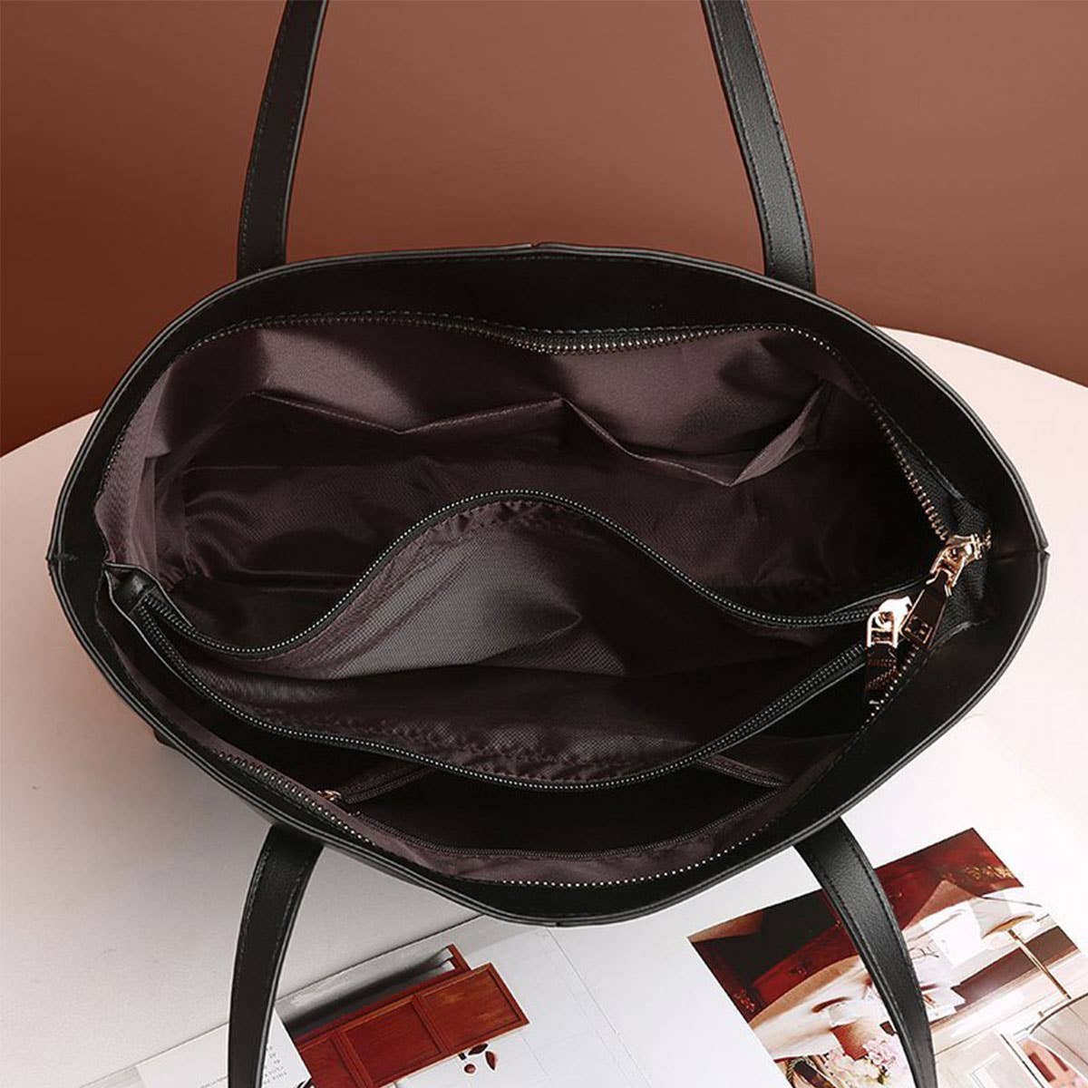 TEXTURE RETRO SHOULDER TOTE BAG_CUAB0062