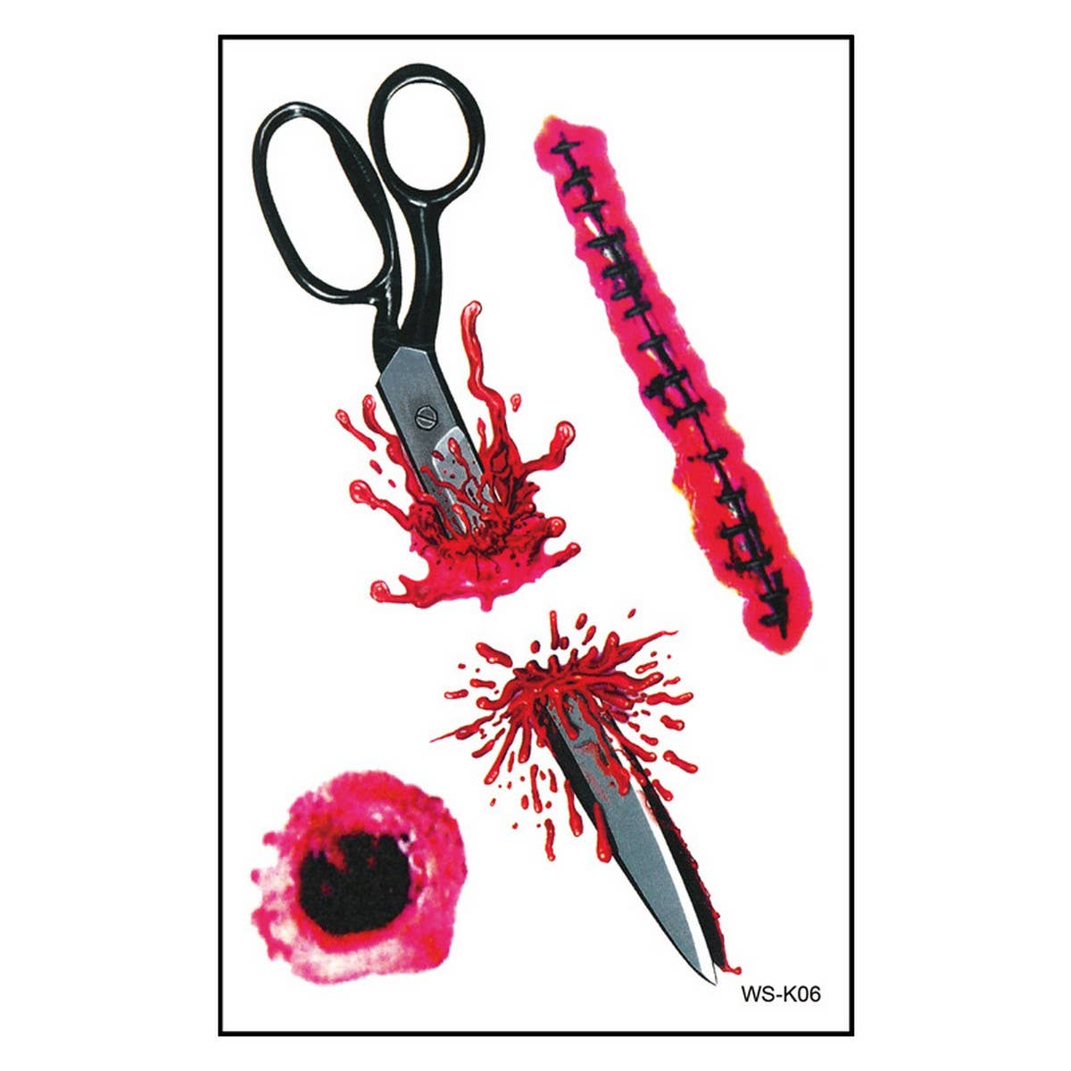 HALLOWEEN SCAR TATTOOS BLOODY WOUND STICKERS_CWMM8377
