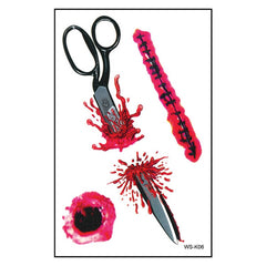 HALLOWEEN SCAR TATTOOS BLOODY WOUND STICKERS_CWMM8377