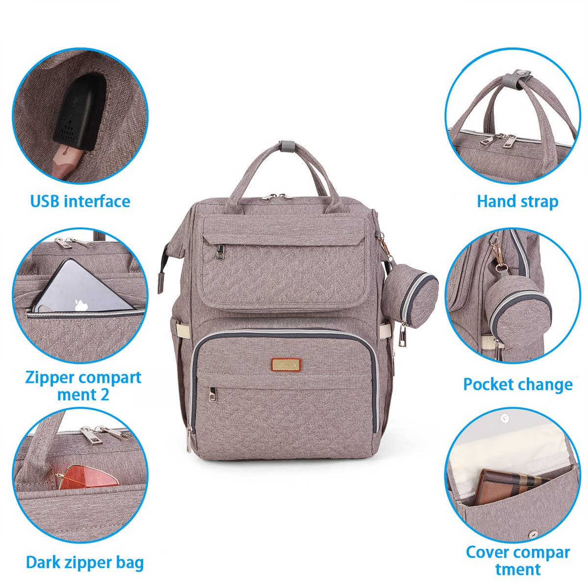 SIMPLE MULTIFUNCTIONAL MOTHER AND BABY BAG_CWAB2240