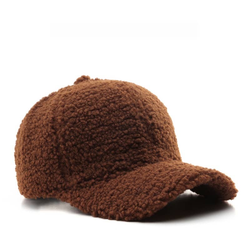 Vintage Fleece Baseball Cap Warm Winter Hat_Cwah04794