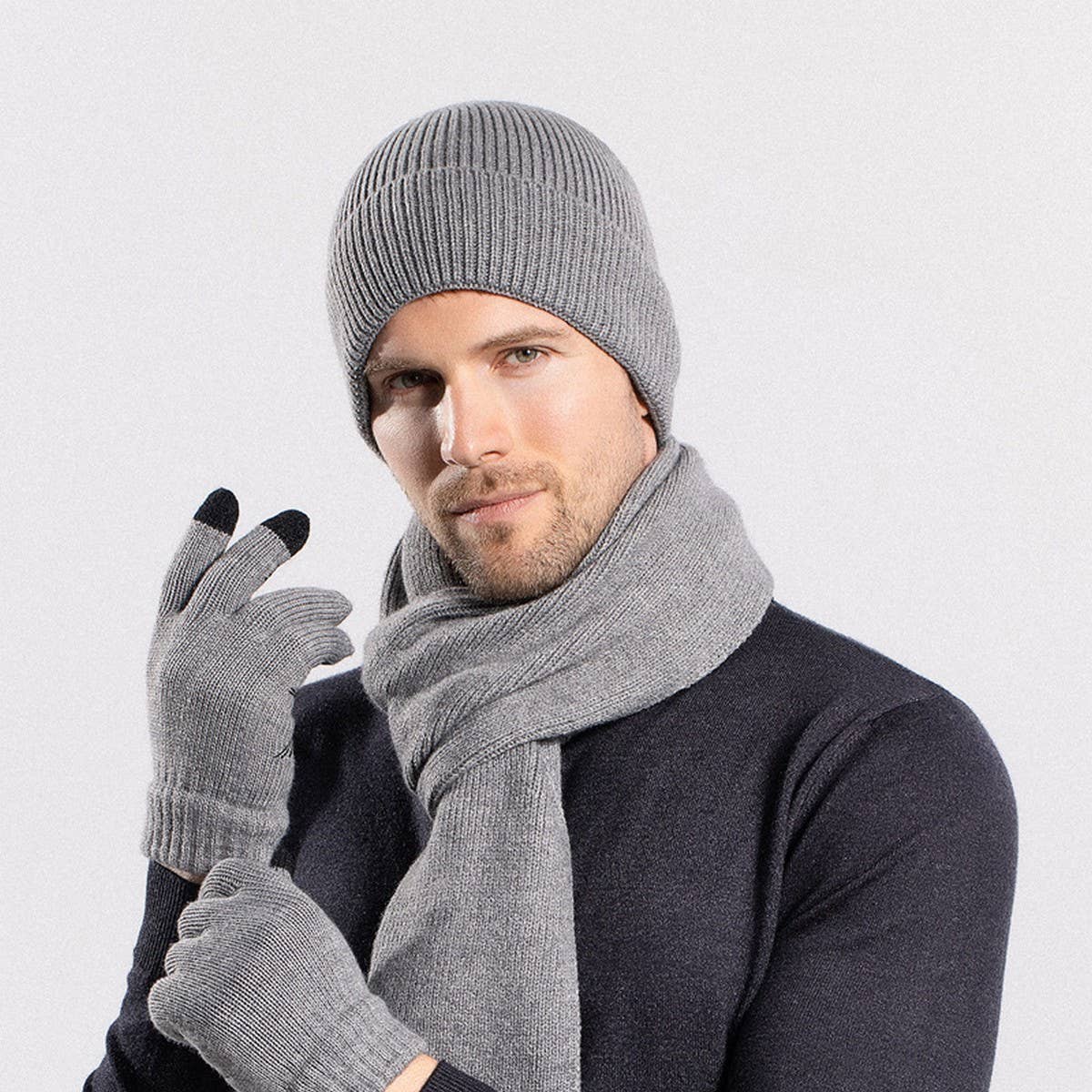 Winter Warm Outdoor Hat Gloves Scarf Set_Cwasc1126