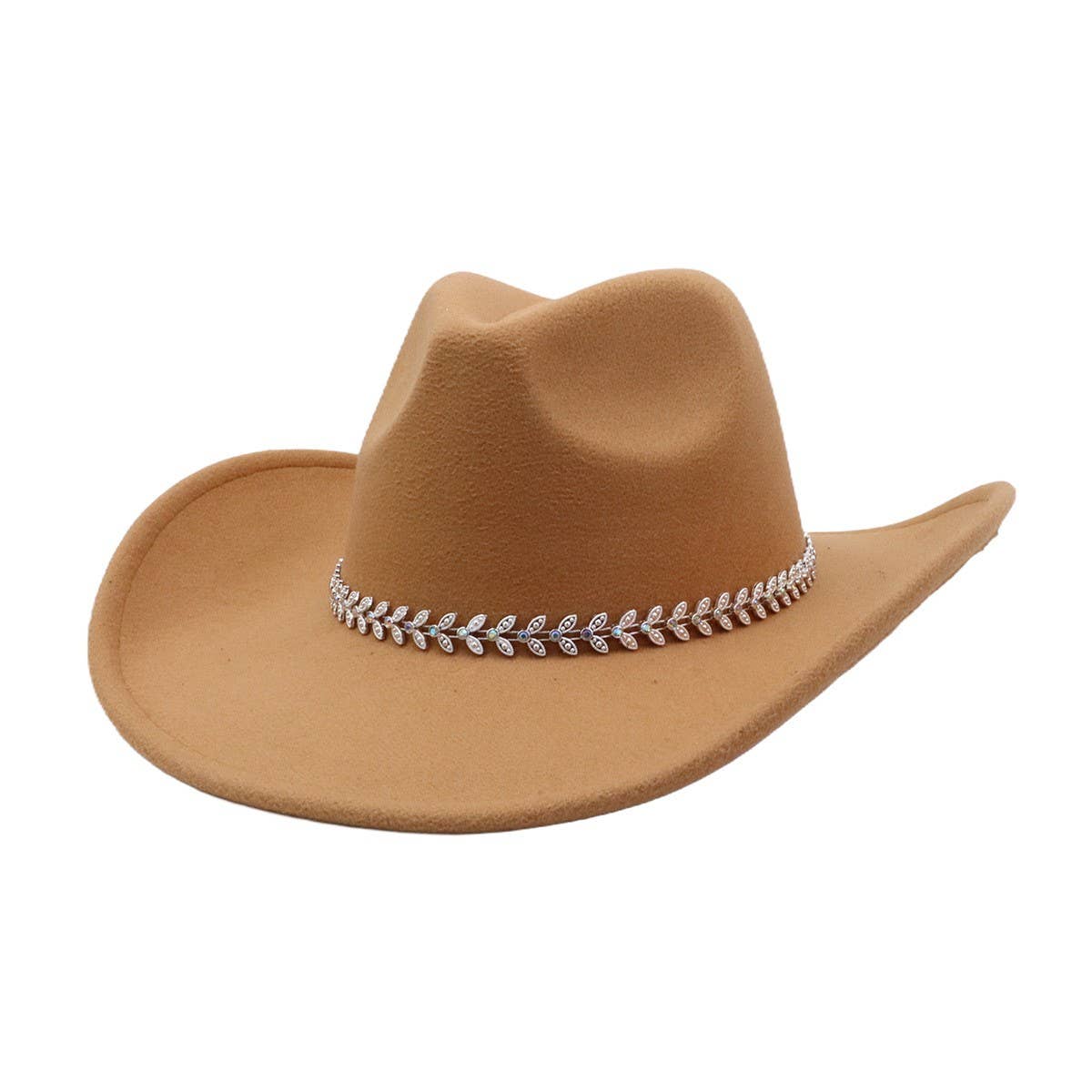 Western Ethnic Felt Cowboy Fedora Hat_Cwah04446