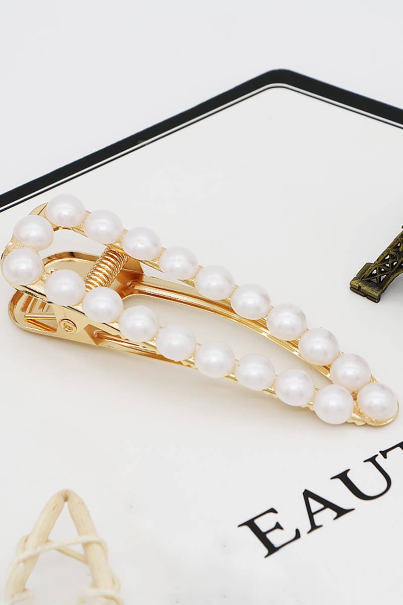 6PCS BOW FAUX PEARL DEARL DECOR HAIR CLIP_CWAHA0158