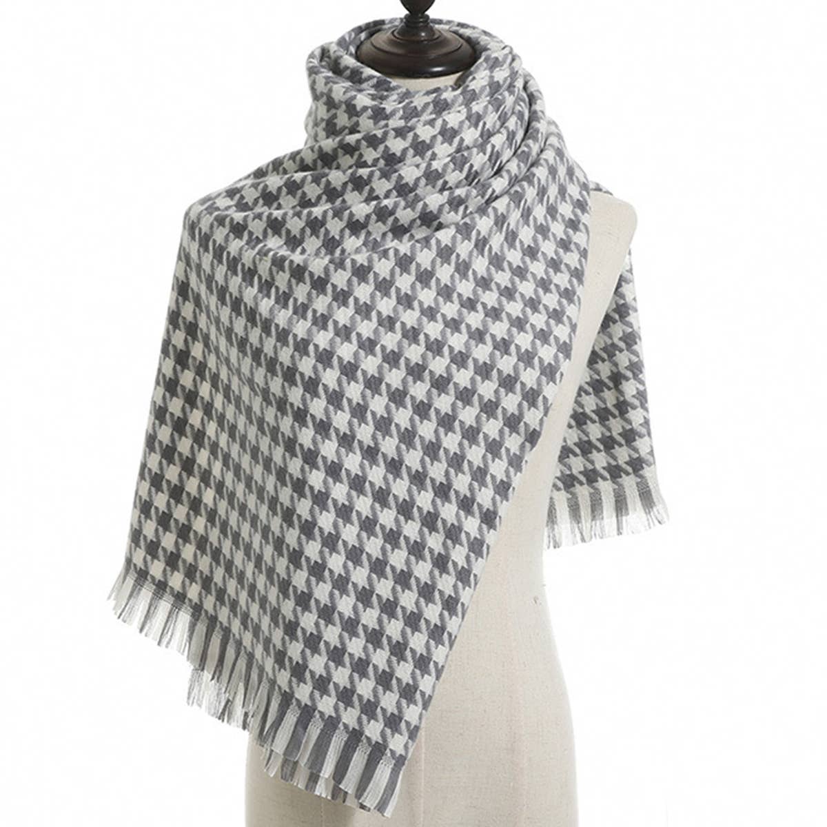 Women Fashion Sweet Thousand Birds Plaid Scarf