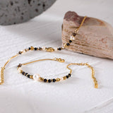 18K GOLD PEARL NATURAL BLACK ONYX BRACELET_CWAJE4889