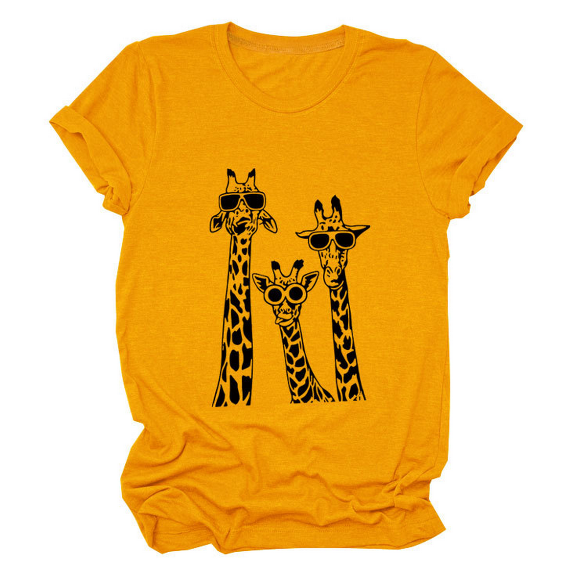 Womens Giraffe Print Casual Summer T-Shirt