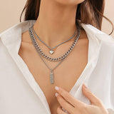 SIMPLE MULTI LAYER CHAIN NECKLACE_CWAJE1129