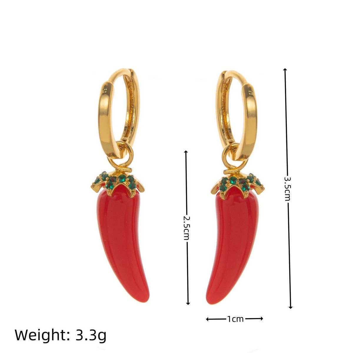 FRESH FRUIT VEGGIE 18K GOLD PLATED EARRINGS_CWAJE5067