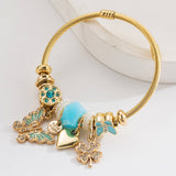 ADJUSTABLE STEEL BRACELET WITH BUTTERFLY CLOVER_CWMM8600