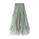 IRREGULAR PLEATED TULLE MIDI SKIRT WITH VOLUME_CWBMS0383