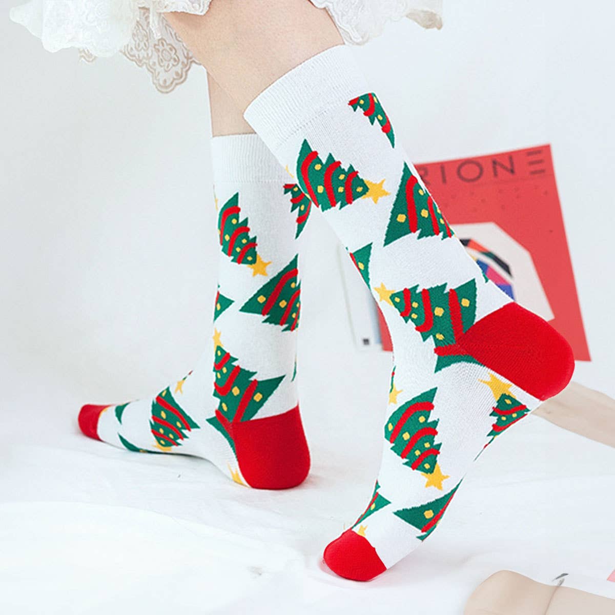 CHRISTMAS PATTERN CREW SOCKS_CWMS0202