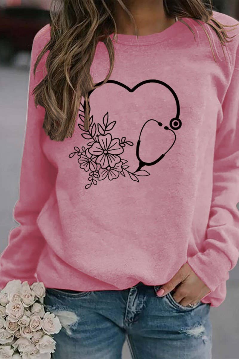 Valentine Day Printed Long Sleeved Pullover_Cwtstl0973