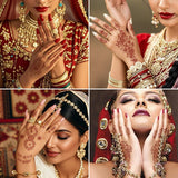 REALISTIC HENNA TATTOO STICKERS BROWN RED LACE_CWMM8361