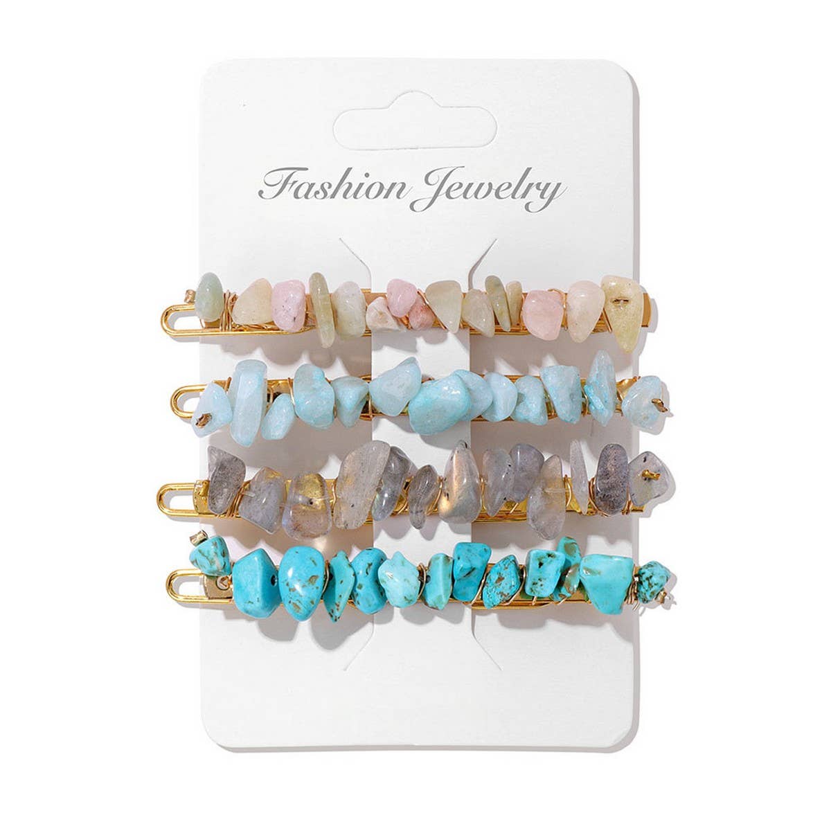 Cwaha5649_Natural Gravel Multi-Color Hair Clip Set