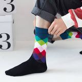 EUROPEAN AND AMERICAN DIAMOND PATTERN SOCKS_CWMS1017