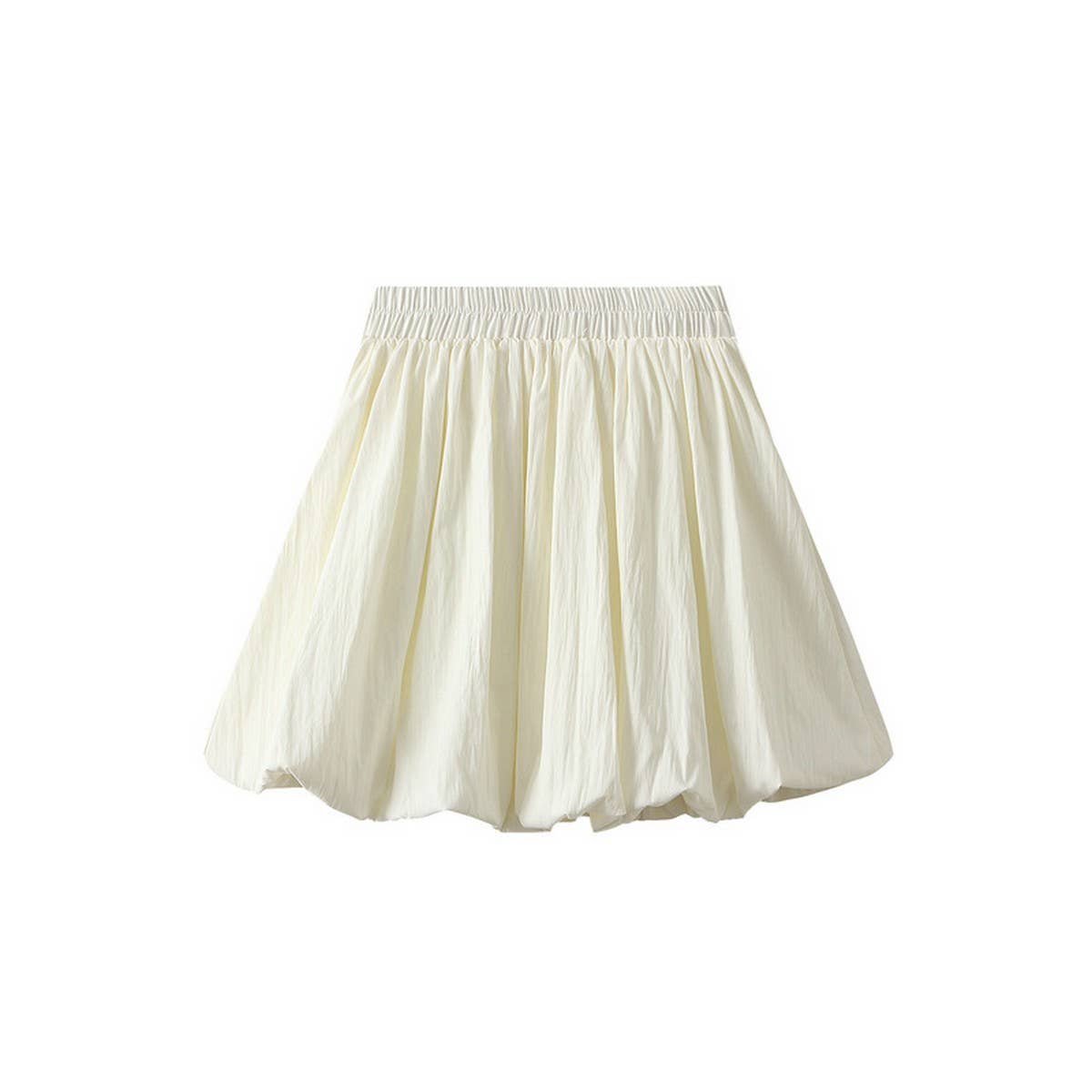 PUFFY PLEATED BUD SKIRT LANTERN SKIRT SHORT SKIRT_CWBMS0321