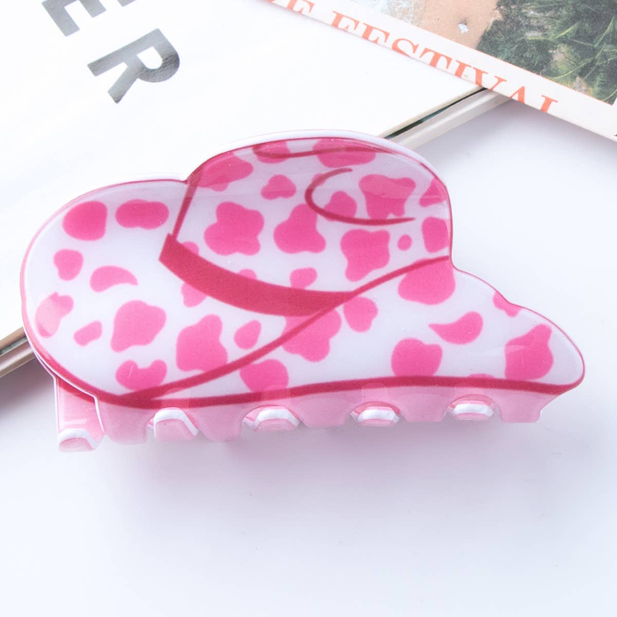 HAT SHAPED PVC HAIR CLAW 8 2CM CUTE GRAPHIC CLIP_CWAHA0640