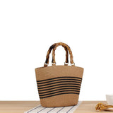 CONTRAST COLOR STRIPED HAND WOVEN BAG_CWAB2092