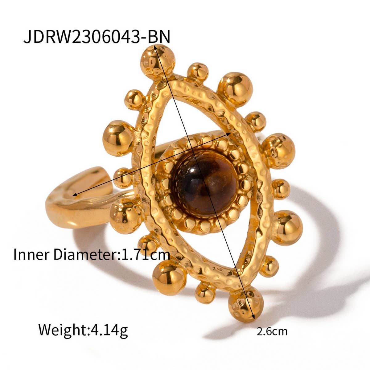 RETRO HOLLOW PATTERN NATURAL STONE RING_CWAJE1389