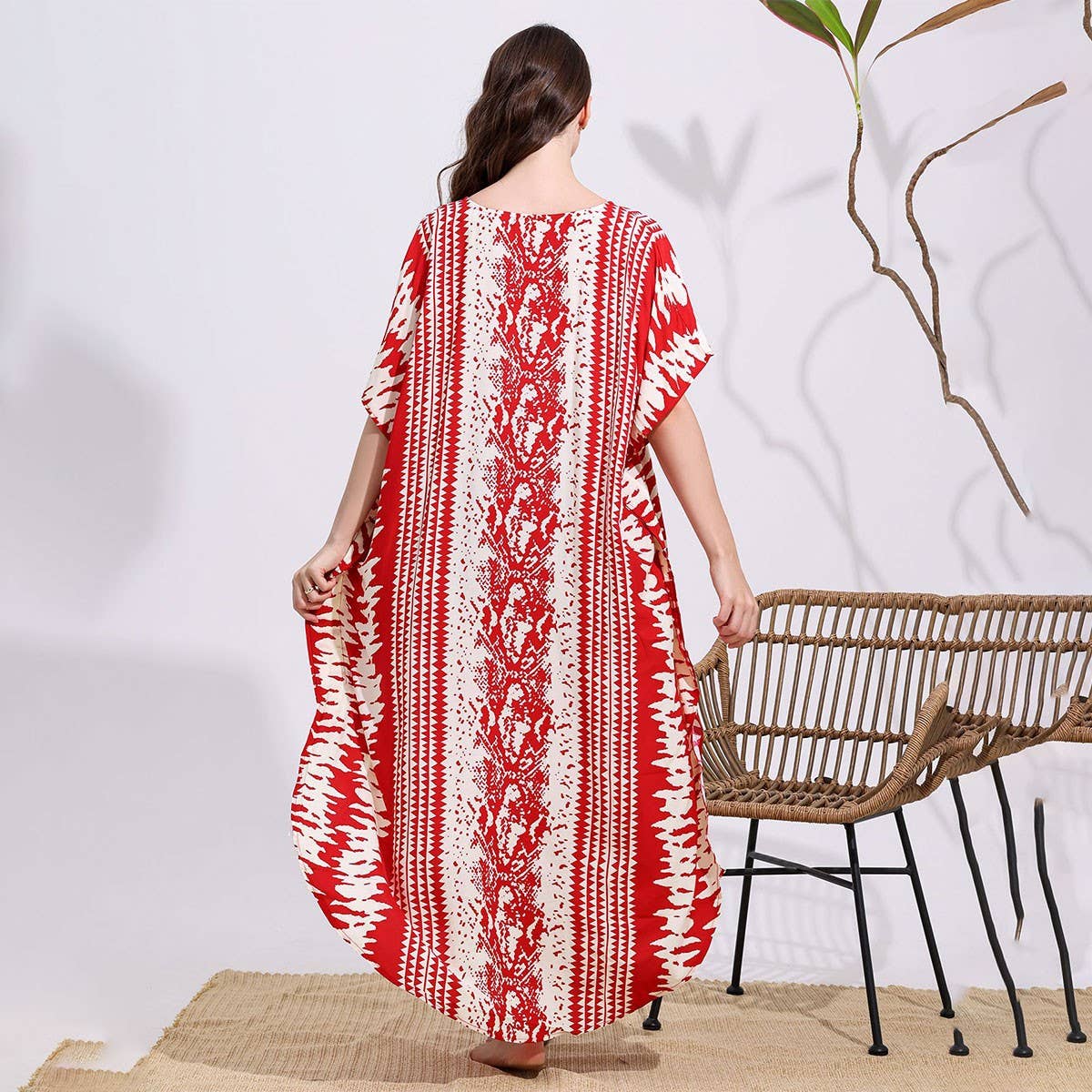 SNAKE PRINT COTTON BLEND BEACH COVER UP_CWMM6144