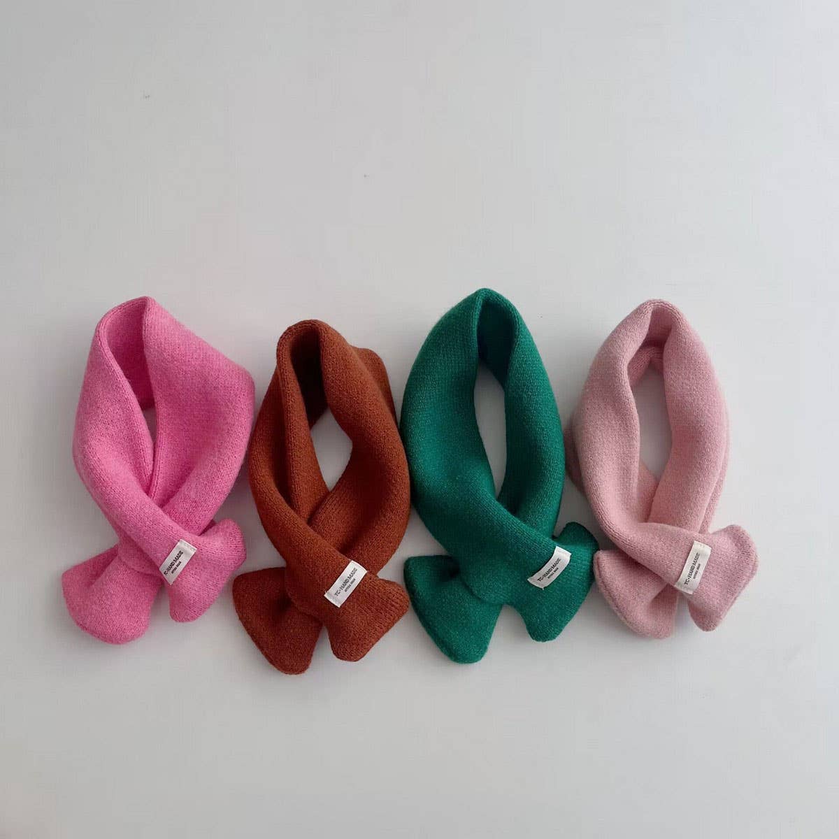 KIDS KNIT SCARF SOFT WARM CROSS NECK WARMER_CWASC2092