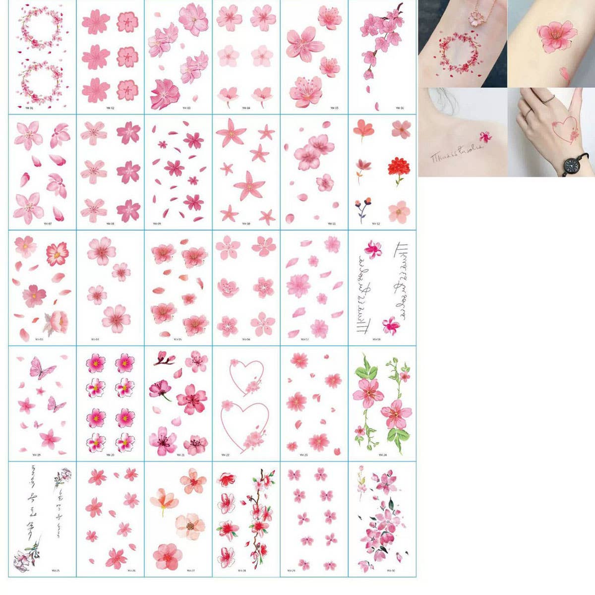 PEACH BLOSSOM TATTOOS SWEET COOL GIRL STYLE_CWMM8236
