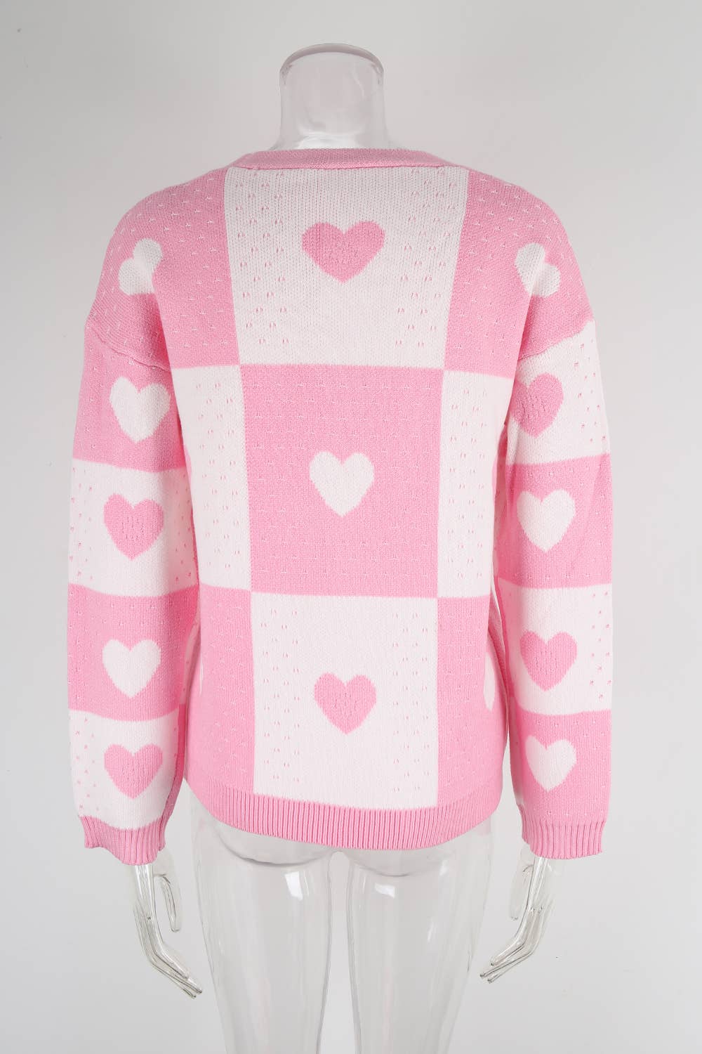 Valentines Day Heart-Shaped Knitted Cardigan