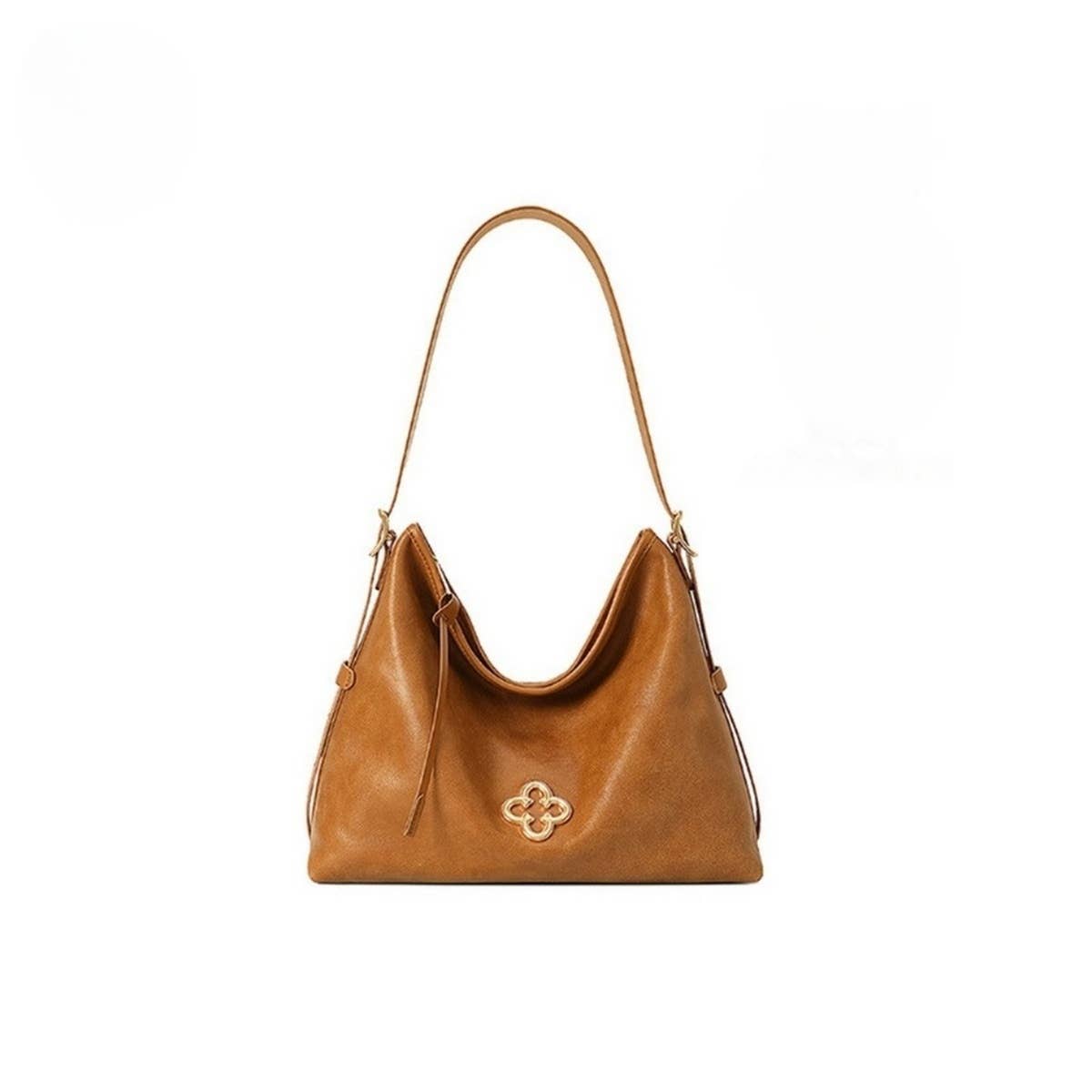 Vintage Ruched Tote Small Shoulder Leather Bag_Cwab5324