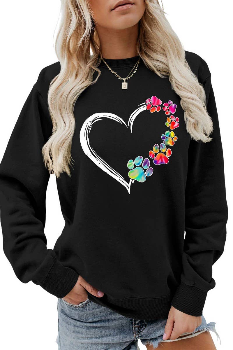 Valentine Day Rainbow Print Pullover_Cwtstl0985