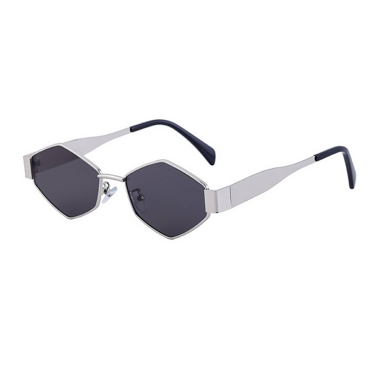 IRREGULAR METAL SUNGLASSES WITH WIDE TEMPLES_CWASG0594