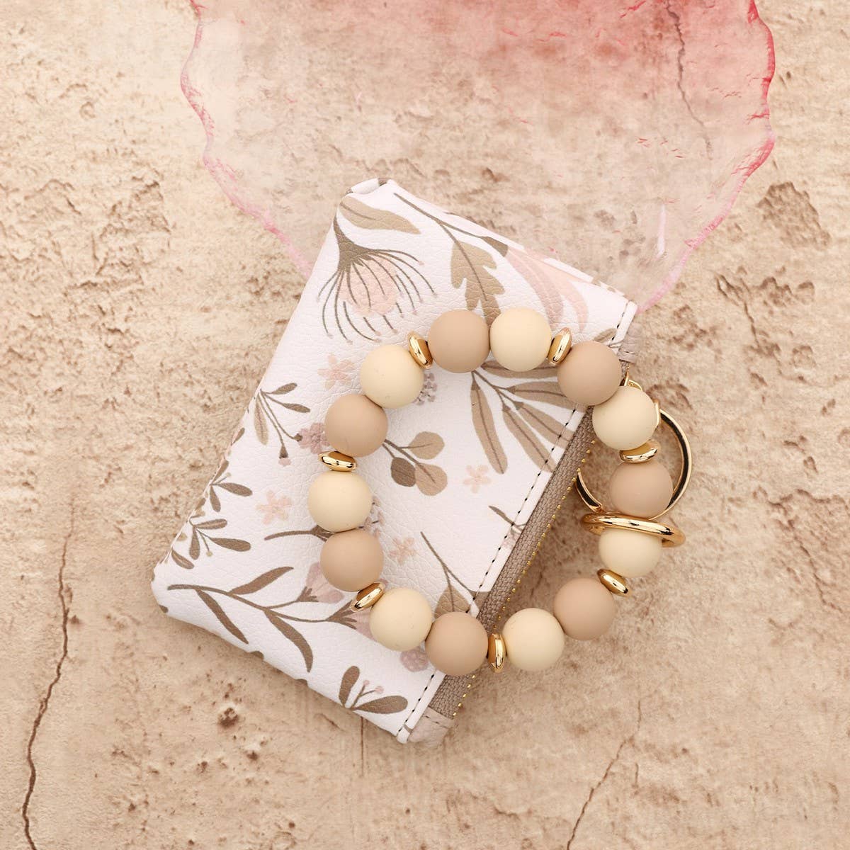 LEATHER CARD COIN PURSE WRISTLET KEYCHAIN BAG_CUAB00435