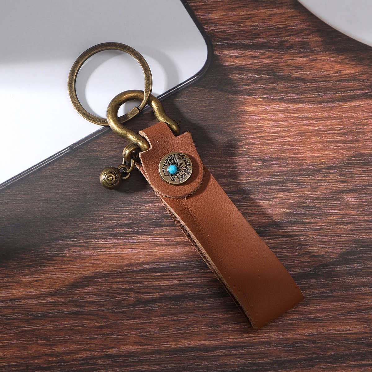 Vintage Western Leather Keychain Pendant_Cwmm0582