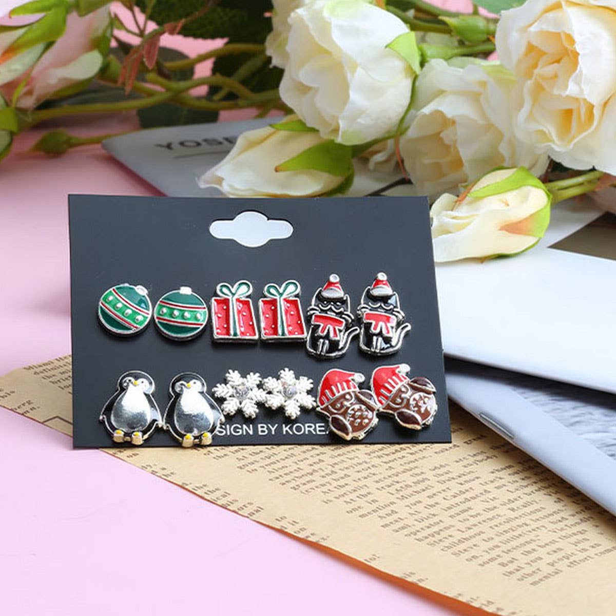 CUTE AND SIMPLE CHRISTMAS ALLOY EARRINGS GIFT SET_CWMM2633