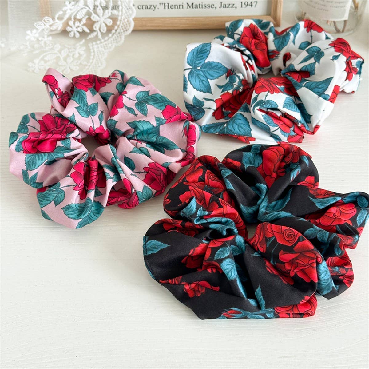 2024 NEW ROSE PRINTED LARGE INTESTINE HAIR TIE_CWAHA2419