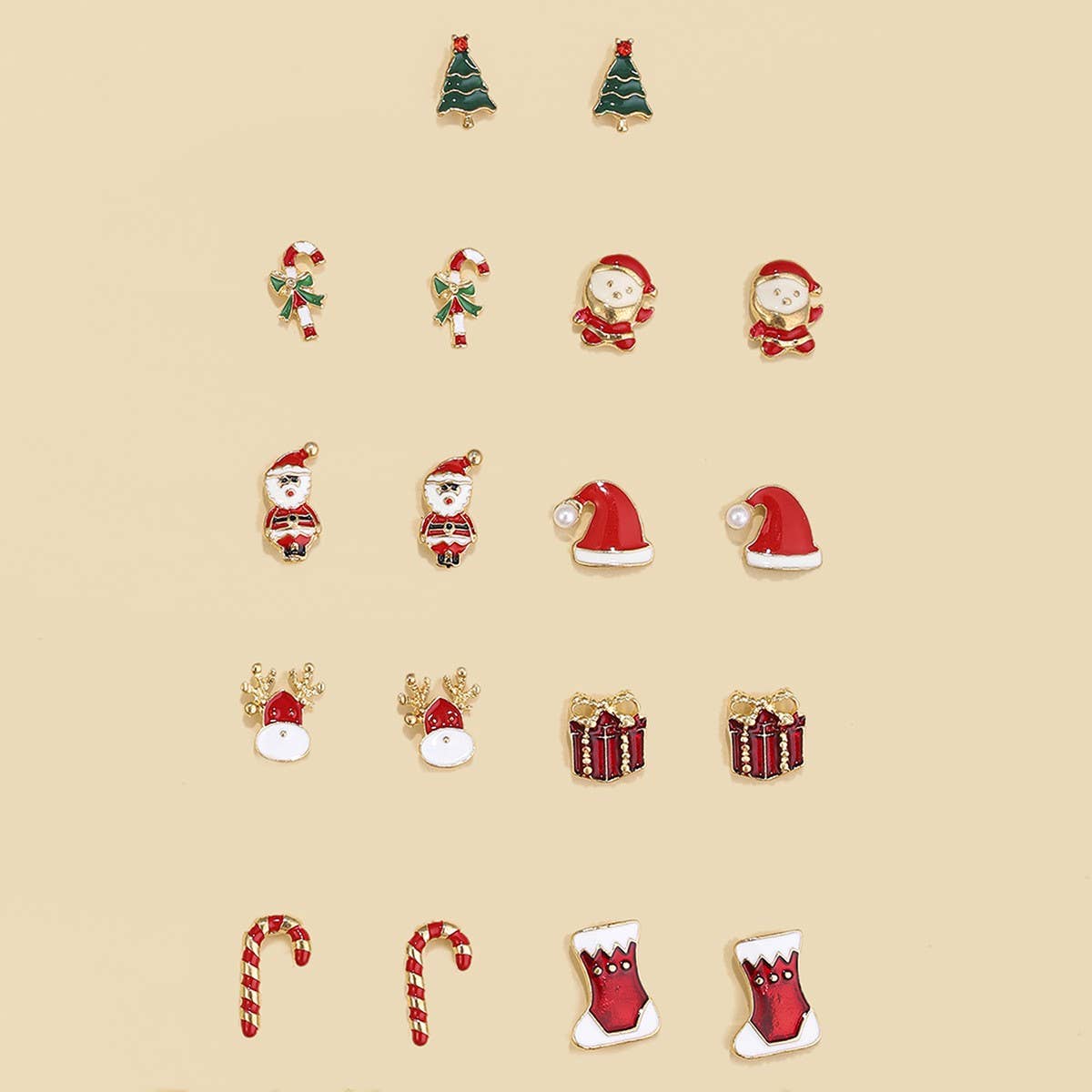 CHRISTMAS EARRING COMBINATION CARTOON EARRING SET_CWMM2611