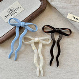 Elegant Bow U-Shaped Hair Stick Sweet Bun Pin