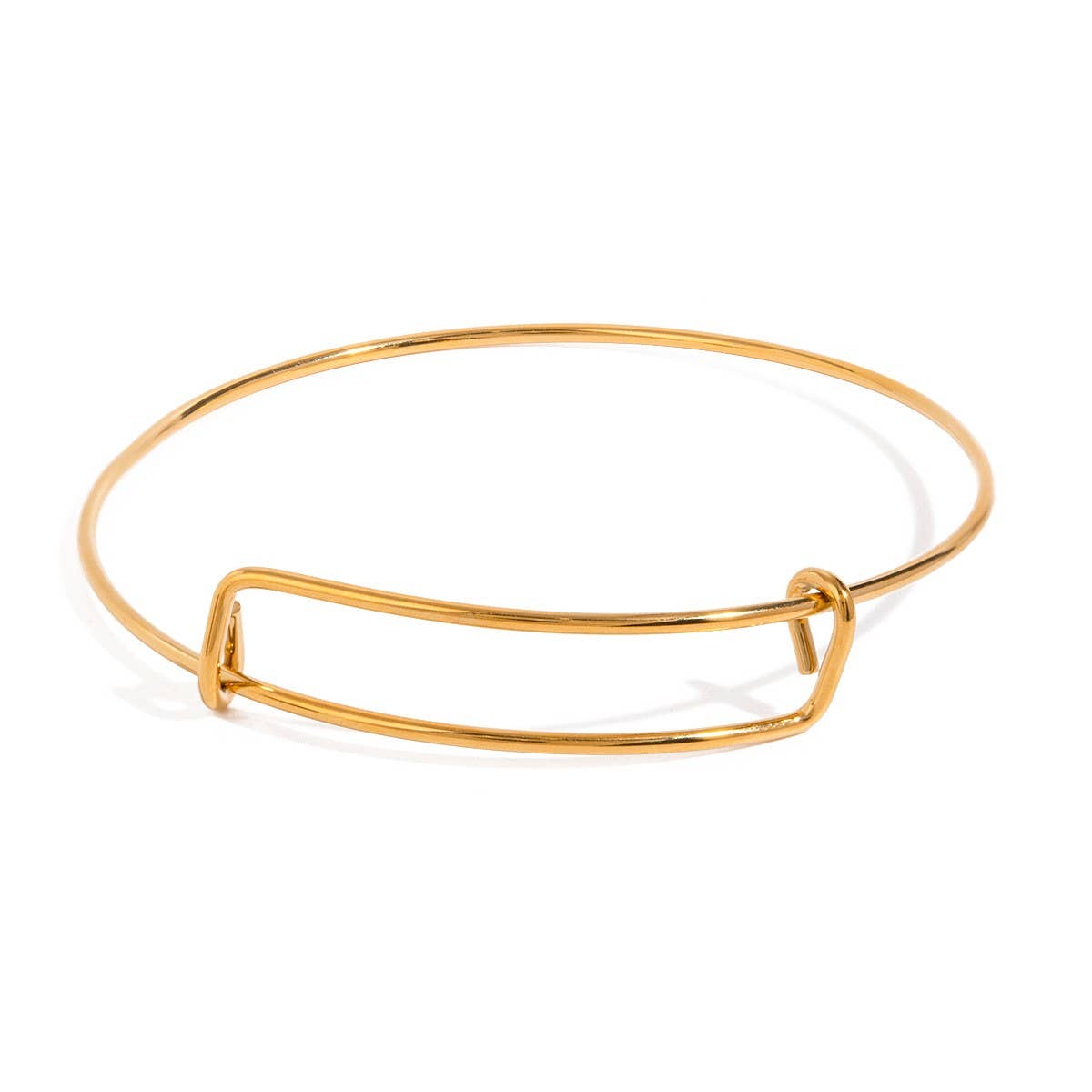 CLASSIC ADJUSTABLE 18K GOLD PLATED STEEL BANGLE_CWAJE4884