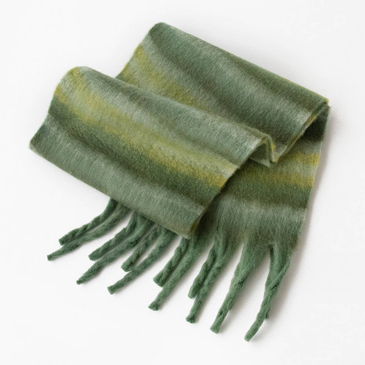 PLAID FLUFFY SCARF WARM TASSEL WINTER WRAP_CWASC0996