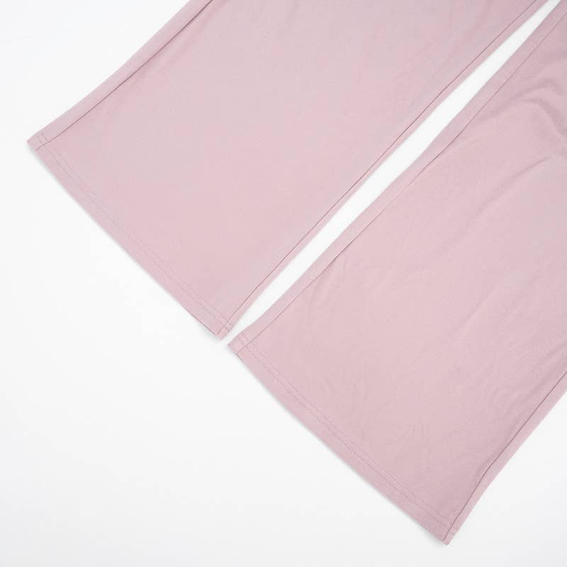 V-Neck Fitted Cardigan Lace-Up Wide-Leg Pant Set